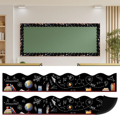 12pcs Magnetic Bulletin Board Borders 11.81x1.97in Blackboards Chalk Style