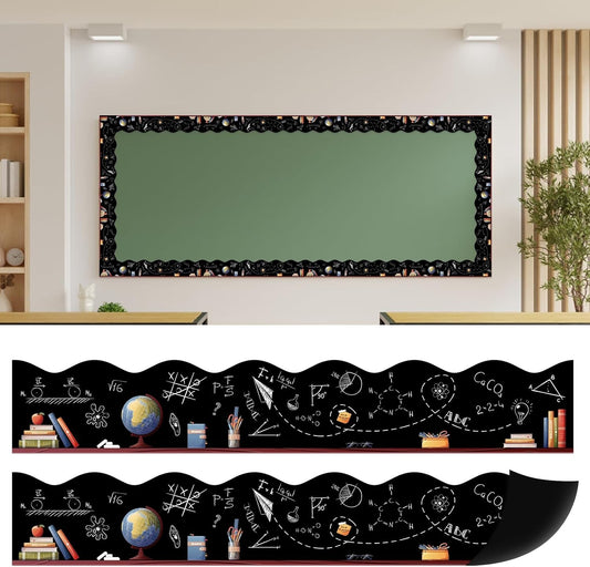 12pcs Magnetic Bulletin Board Borders 11.81x1.97in Blackboards Chalk Style
