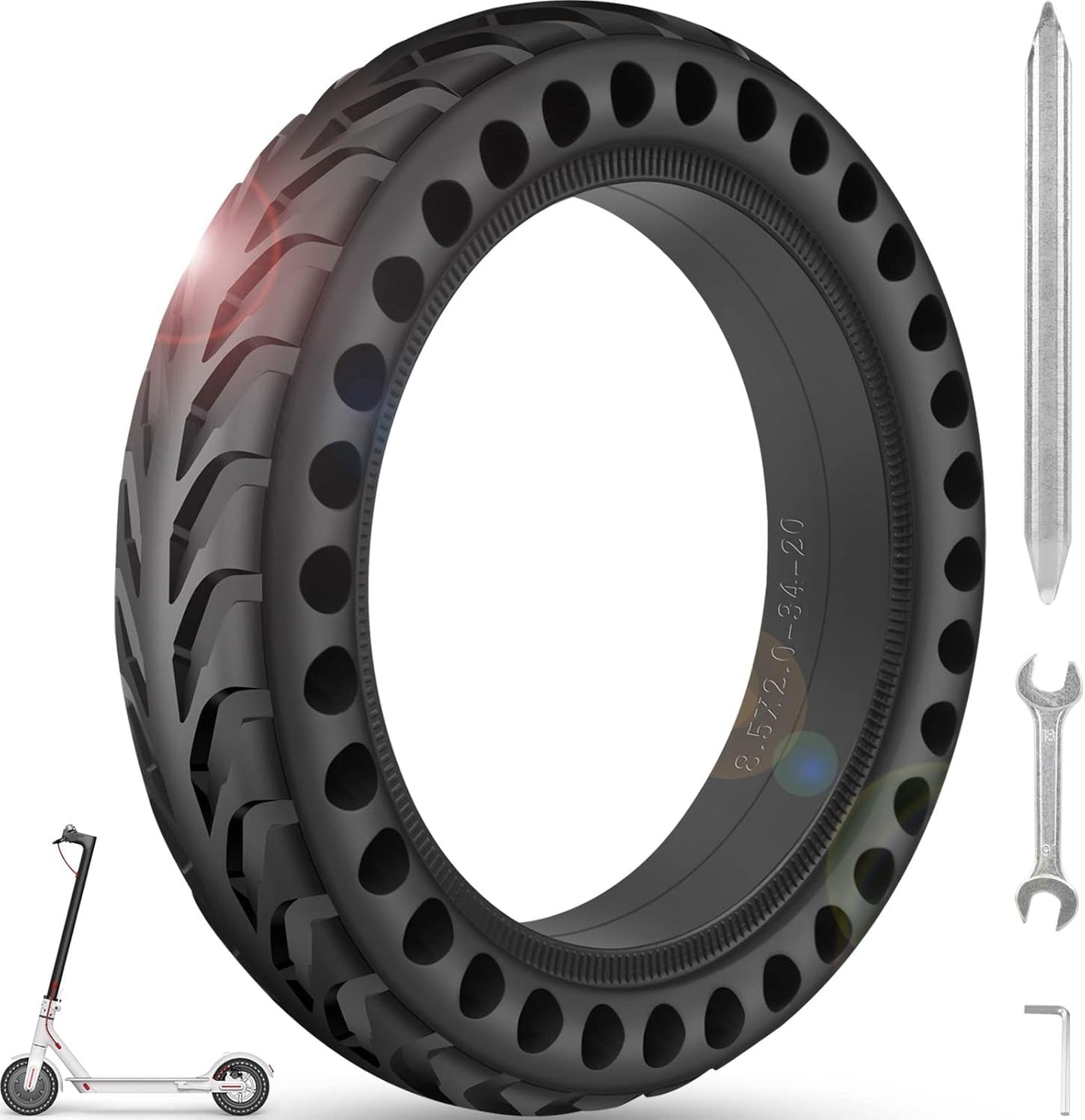50/75-6.1 Tubeless Solid Tires for Electric Scooter 8 1/2 x2 Tire for Gotrax GXL