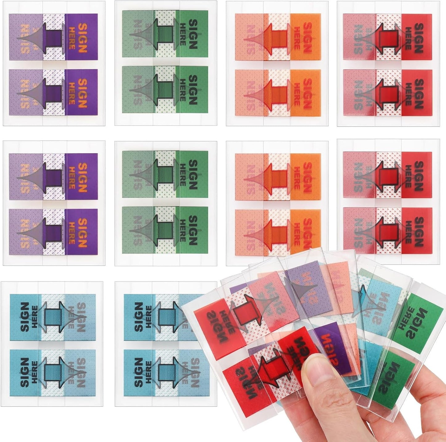 500pcs Sign Here Post It Flags, 10 Sets Post It Sign Here Flags, Index Tabs Post