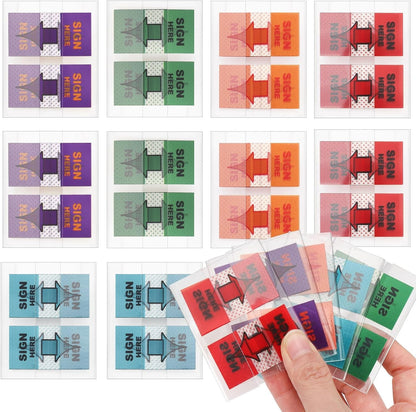 500pcs Sign Here Post It Flags, 10 Sets Post It Sign Here Flags, Index Tabs Post
