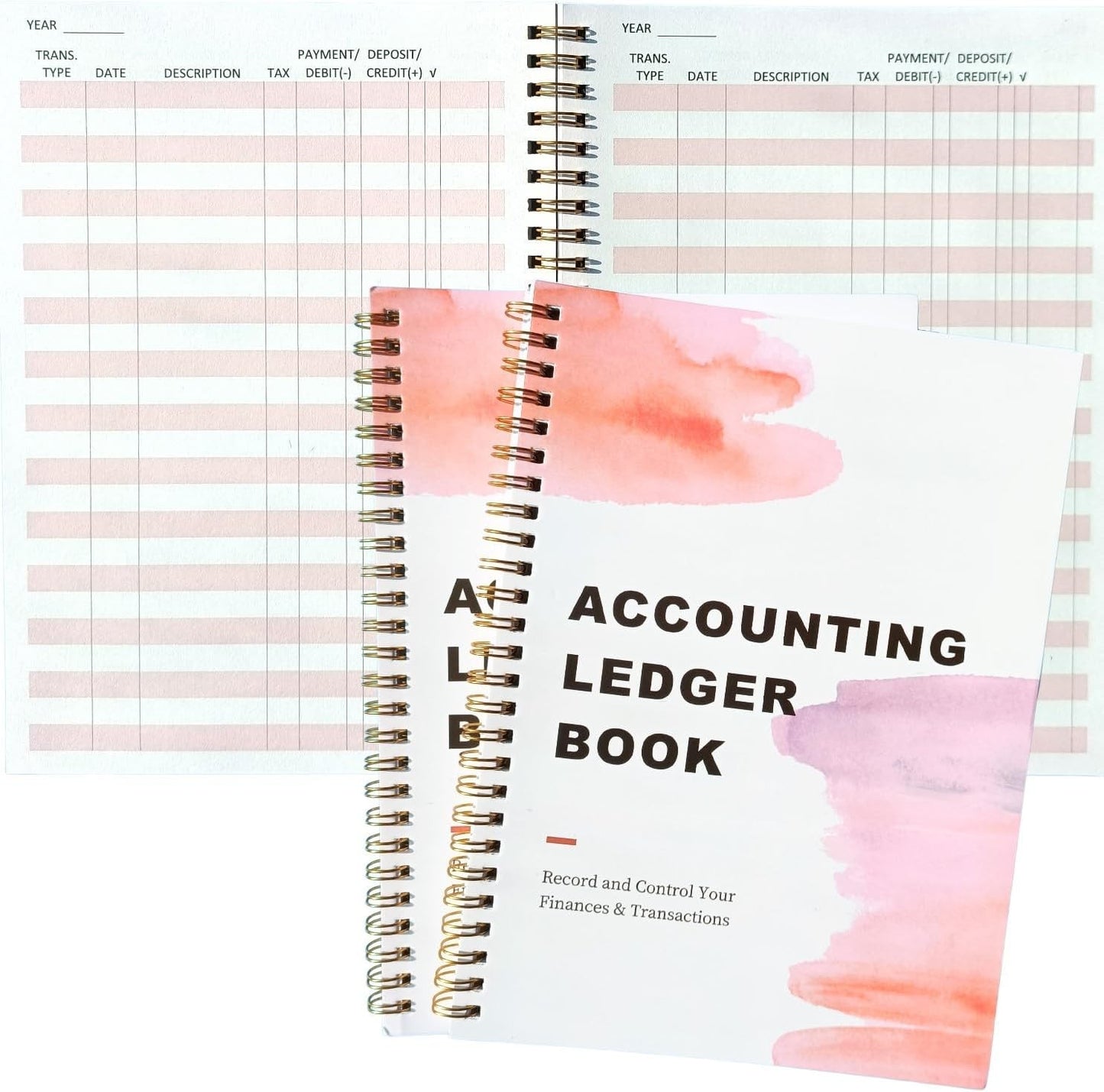 Simplified Accounting Ledger Book - Income and Expense Tracker Log Book 2 Pack