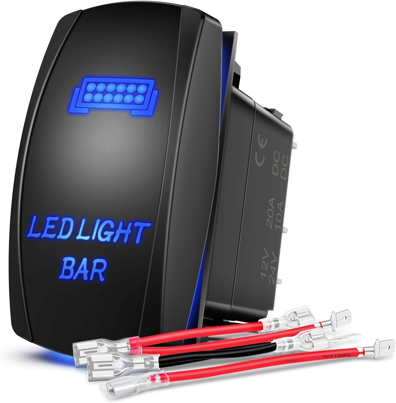 90001B LED Light Bar Rocker Switch 5Pin Laser On/Off LED Light 20A/12V 10A/24V