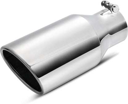 2.5" Inlet Universal Diesel Truck Exhaust Tip, 4in Outlet x 9in Overall Length