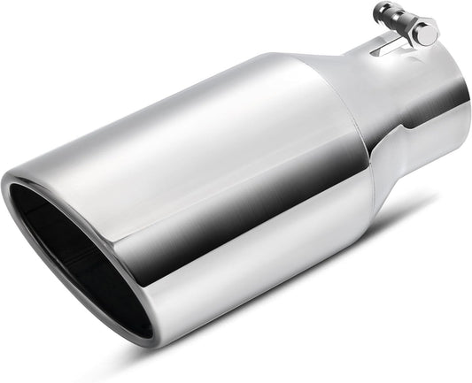 2.5" Inlet Universal Diesel Truck Exhaust Tip, 4in Outlet x 9in Overall Length
