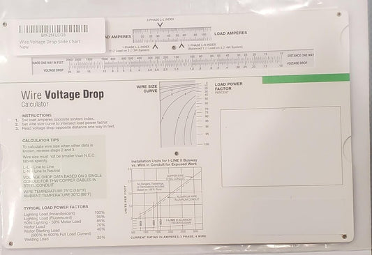 Wire Voltage Drop Slide Chart