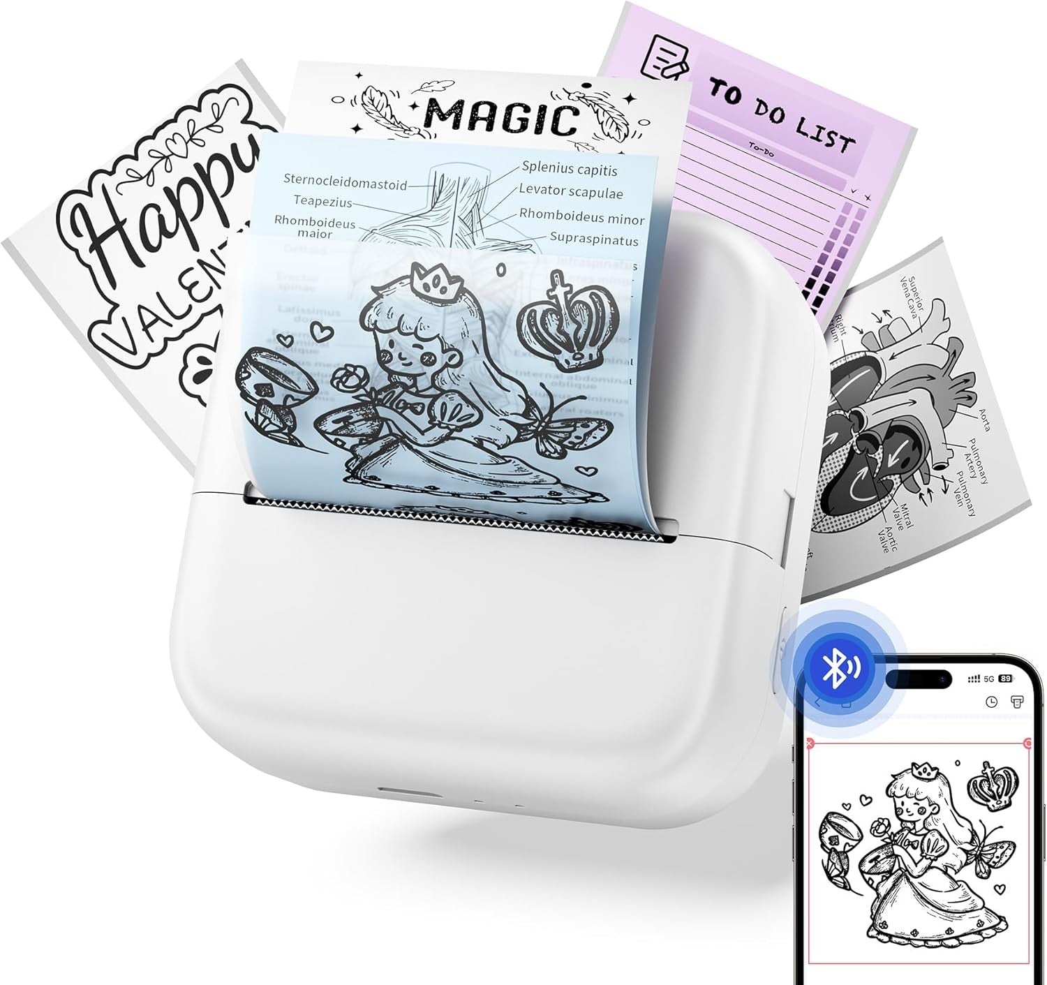 Print Pods Mini Sticker Printer, Sticker Printer, Mini Printer for Study Notes