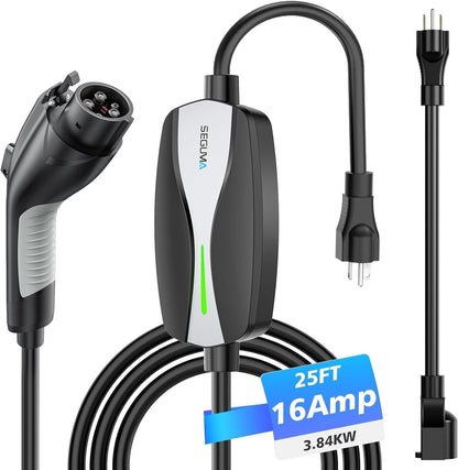 Level 1/2 EV Charger, 16Amp Electric Car Charger 25FT Cable with NEMA 6-20 Plug