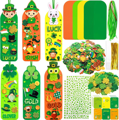 36 Sets St Patricks Day Crafts for Kids Foam DIY Bookmarks Ornaments Craft Kits