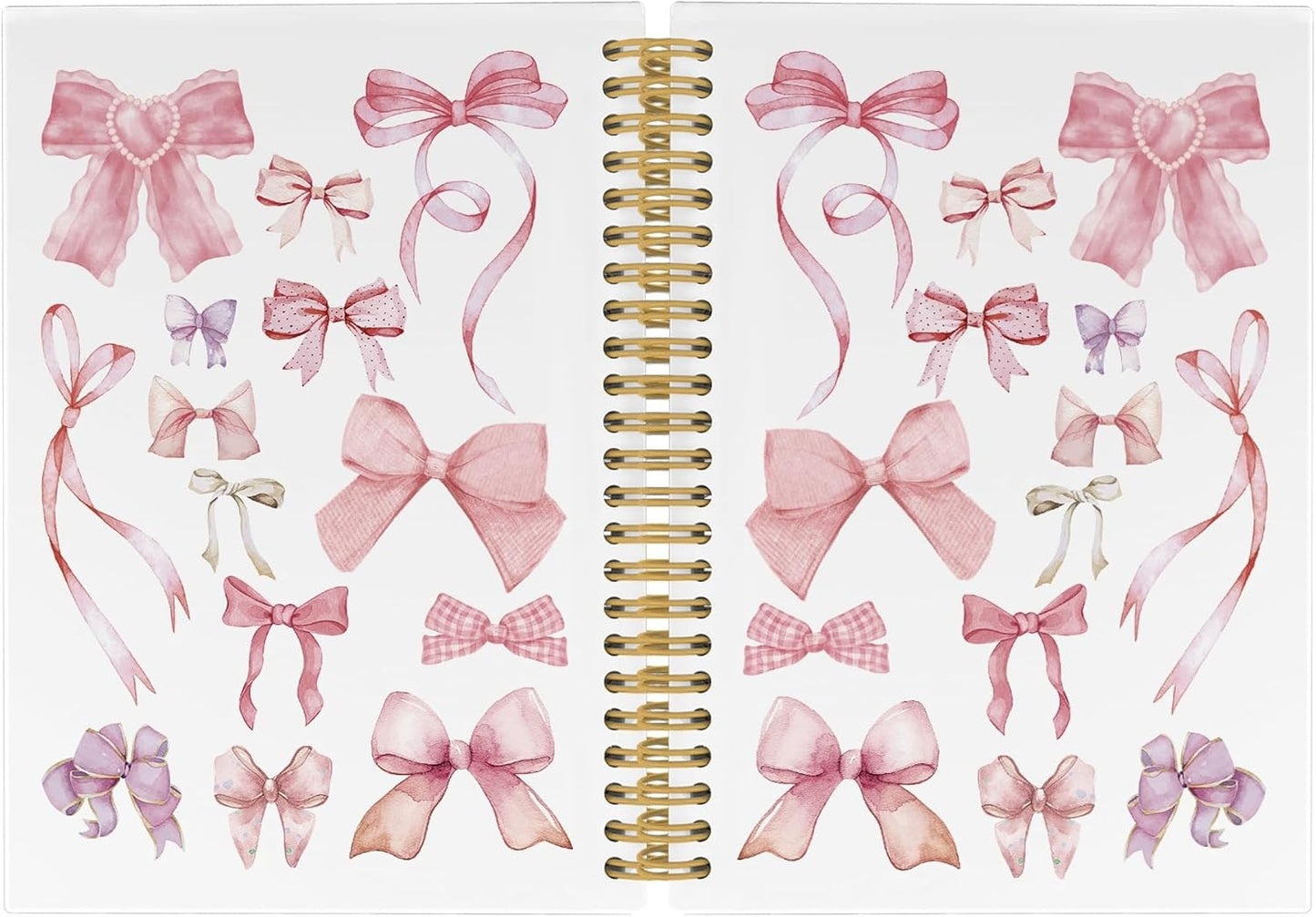 Coquette Bows Journal Notebook - Trendy Preppy Funky Pink Notebooks 5.5"x8.3"