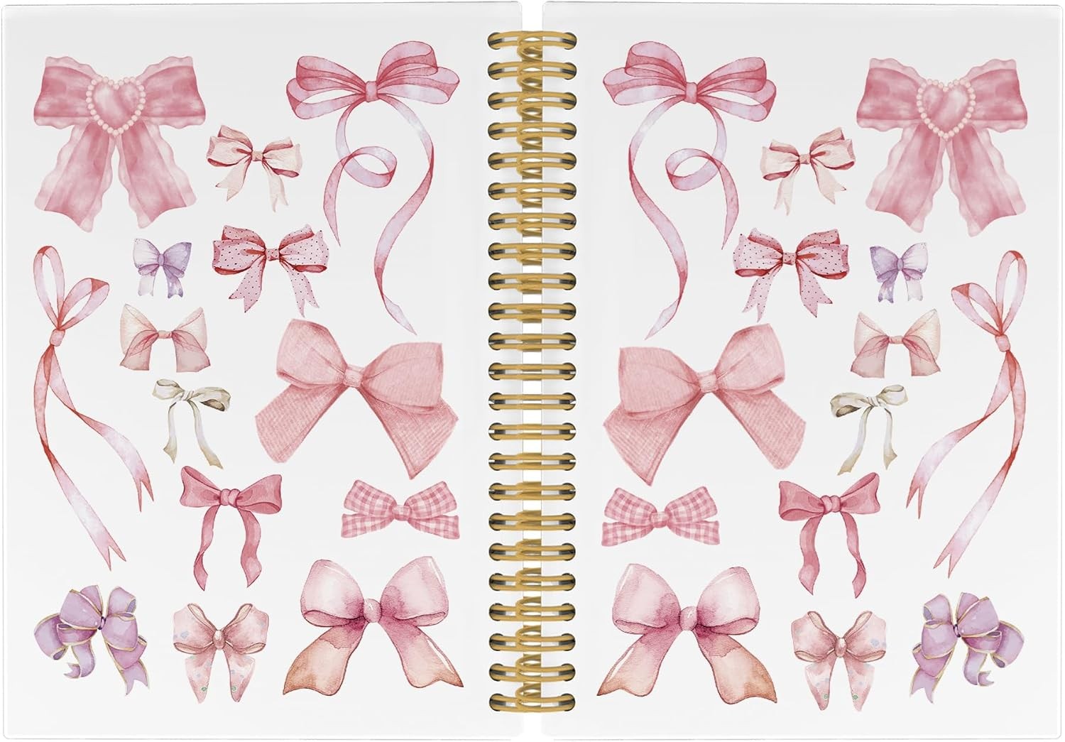 Coquette Bows Journal Notebook - Trendy Preppy Funky Pink Notebooks 5.5"x8.3"