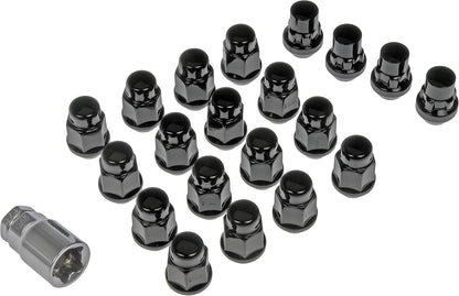 711-346 Black Chrome Acorn M12-1.50 Compatible with Select Models, 20 Pack