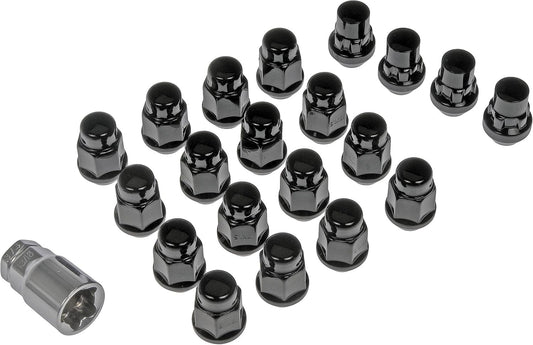 711-346 Black Chrome Acorn M12-1.50 Compatible with Select Models, 20 Pack