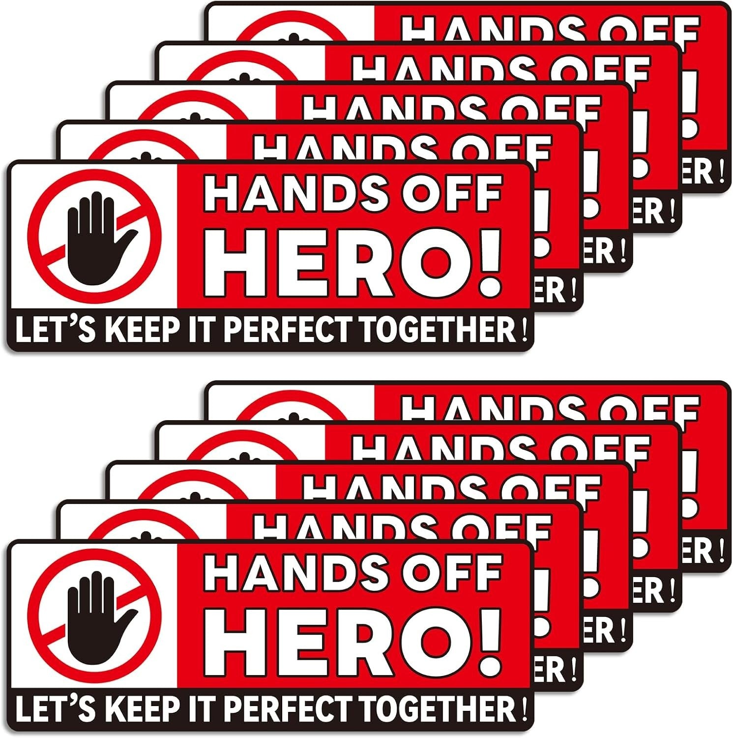 10pcs Do Not Touch Stickers 8.66x3.15in Vinyl Self-Adhesive Do Not Touch Warning