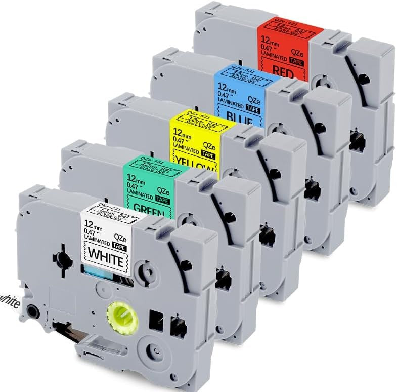 5-Pack Compatible Brother P Touch Label Tape Multicolors TZe-231 tz431 531