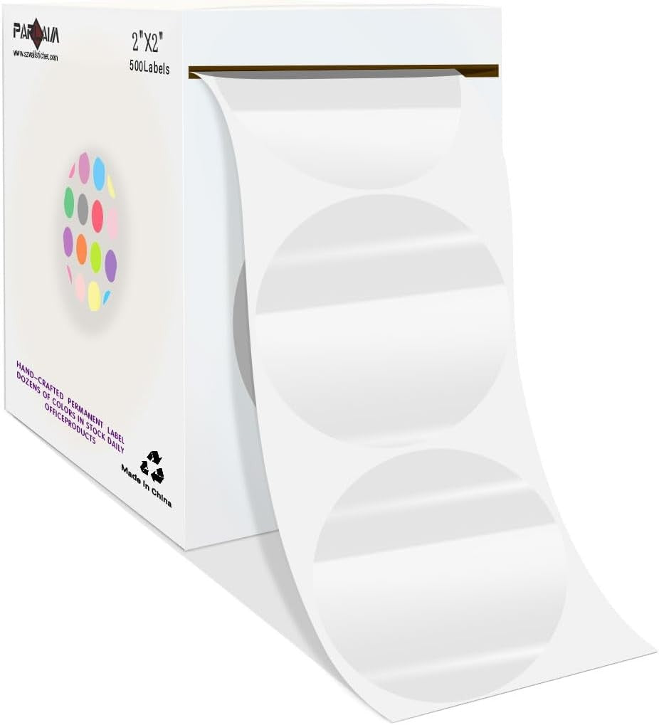 2”Color Coding Labels Stickers,500PCS Round Circle Dot Stickers for Inventory
