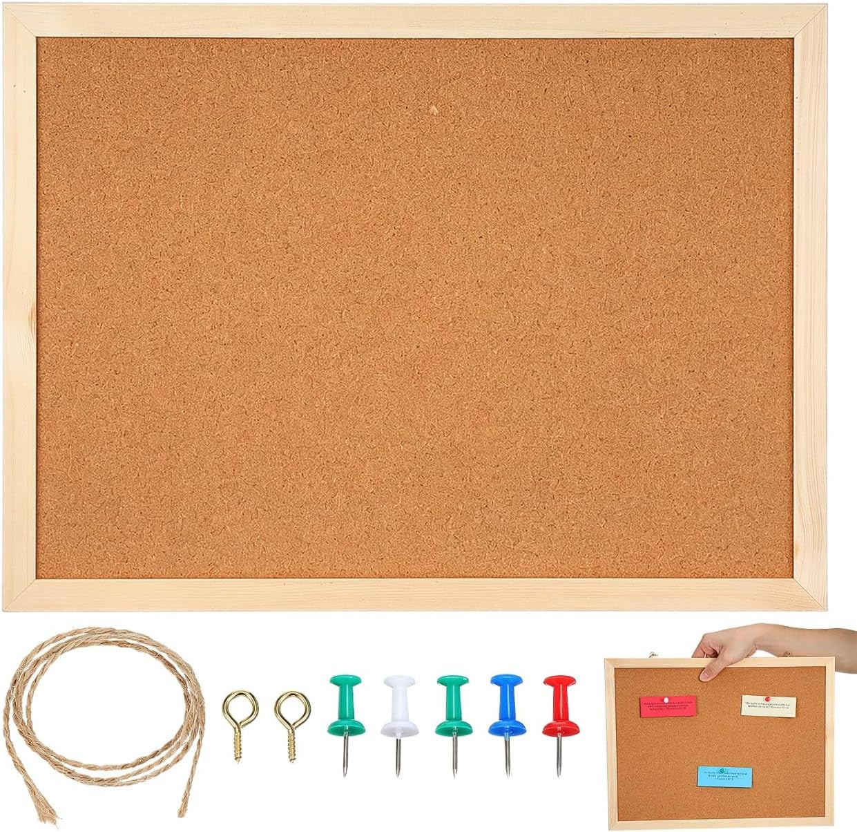 Cork Bulletin Board 15.7x11.8in – Thick Cork Surface Prevents Crumbling