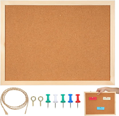 Cork Bulletin Board 15.7x11.8in – Thick Cork Surface Prevents Crumbling
