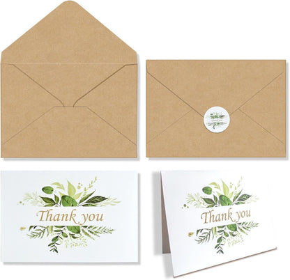 30-Pack Floral Thank You Cards, Includes Envelopes & Stickers for Multiple