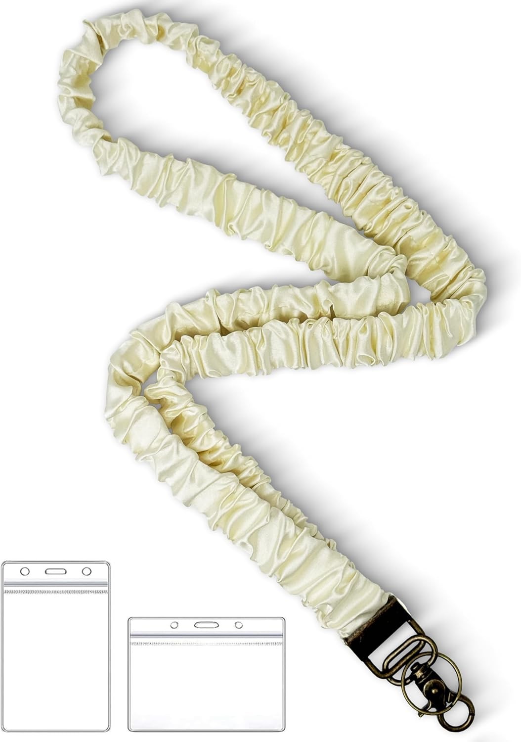 Stretchy Scrunchie Lanyard for ID Badges Keys, Cute Teacher Lanyard 19.6 Inch