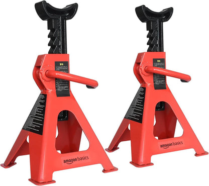 Steel Jack Auto Stands, 3 Ton (2.7 metric Ton) Capacity, Easy to Use, Adjustable