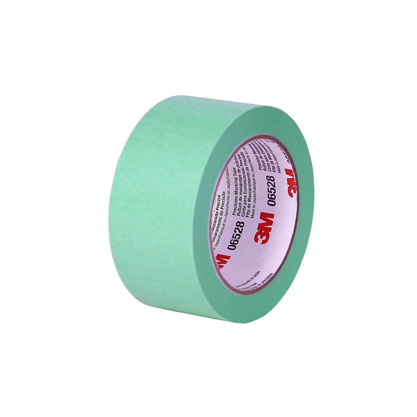Precision Masking Tape, 06528, 2 in x 60 yds, 1 Roll, Green, Acrylic Adhesive