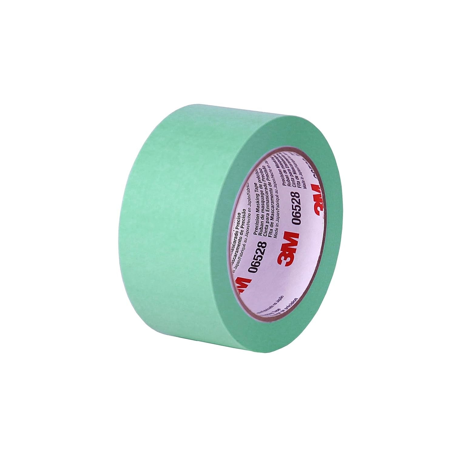 Precision Masking Tape, 06528, 2 in x 60 yds, 1 Roll, Green, Acrylic Adhesive