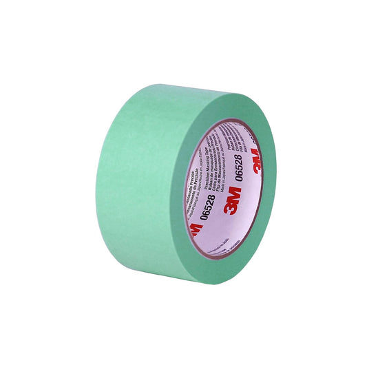 Precision Masking Tape, 06528, 2 in x 60 yds, 1 Roll, Green, Acrylic Adhesive