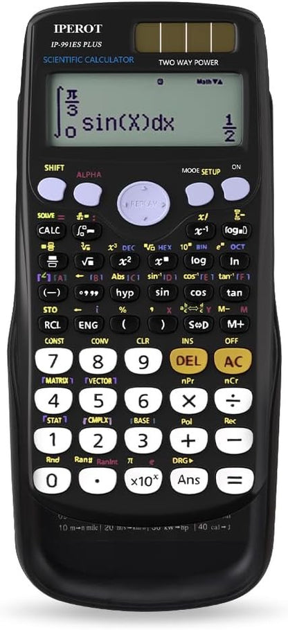 Scientific Calculators Black Math Calculator 417 Function Solar Battery Power