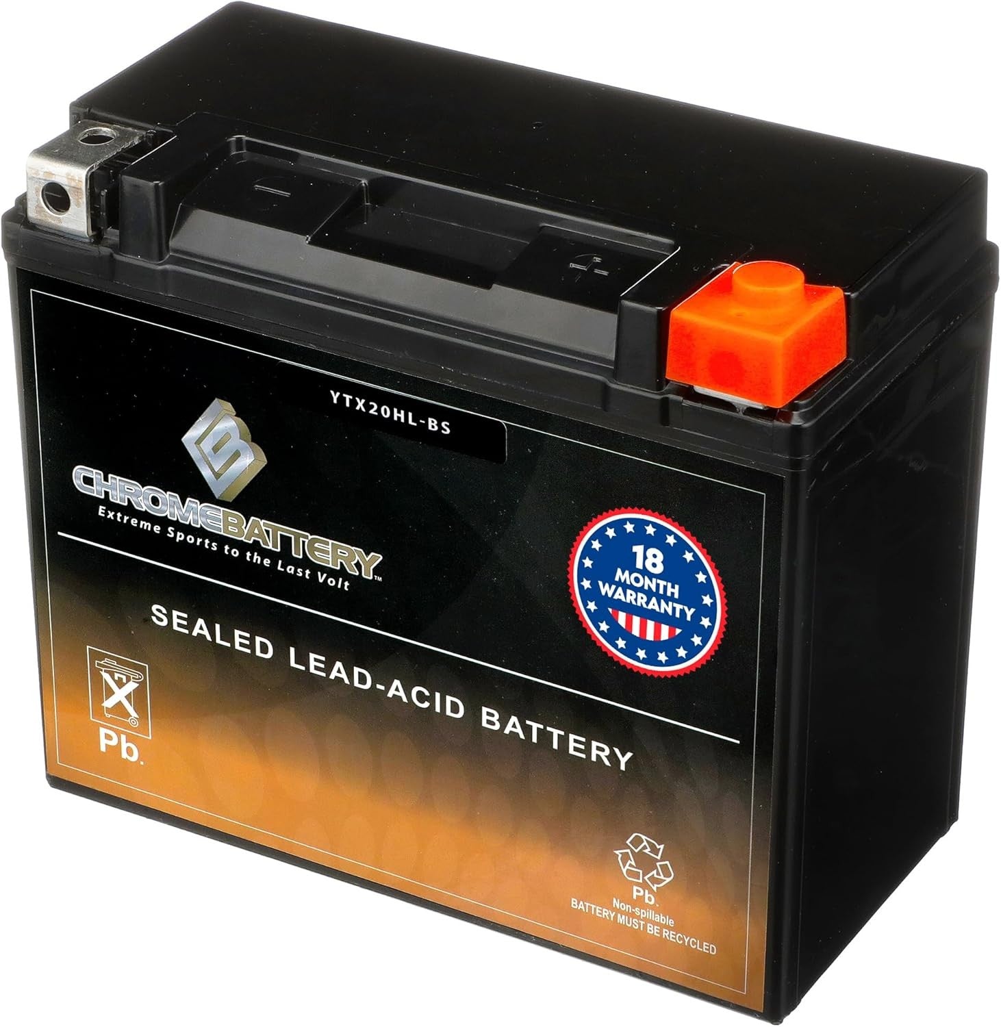 YTX20HL-BS 12 V 310 CCA AGM Maintenance-Free 19 Ah Battery for ATV UTV