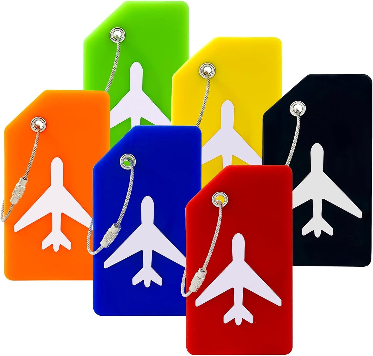6 Pack Silicone Luggage Tags for Suitcases Travel Bag Tags Bulk(Multicolor)