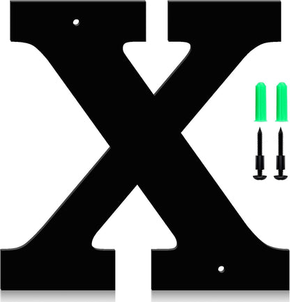 4 Inch Floating Metal House Numbers and Metal letters Black Modern Door Number X