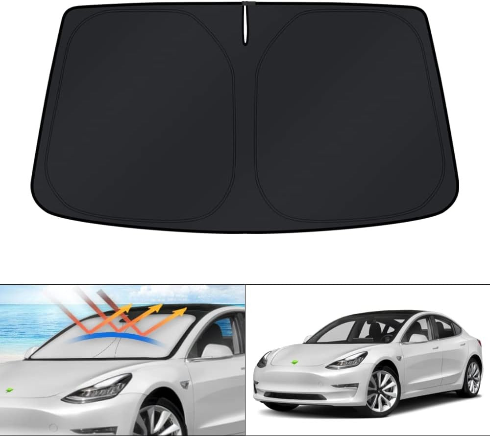 Windshield Sun Shade for 2017-2023 Tesla Model 3 Accessories Sunshade Window Sun