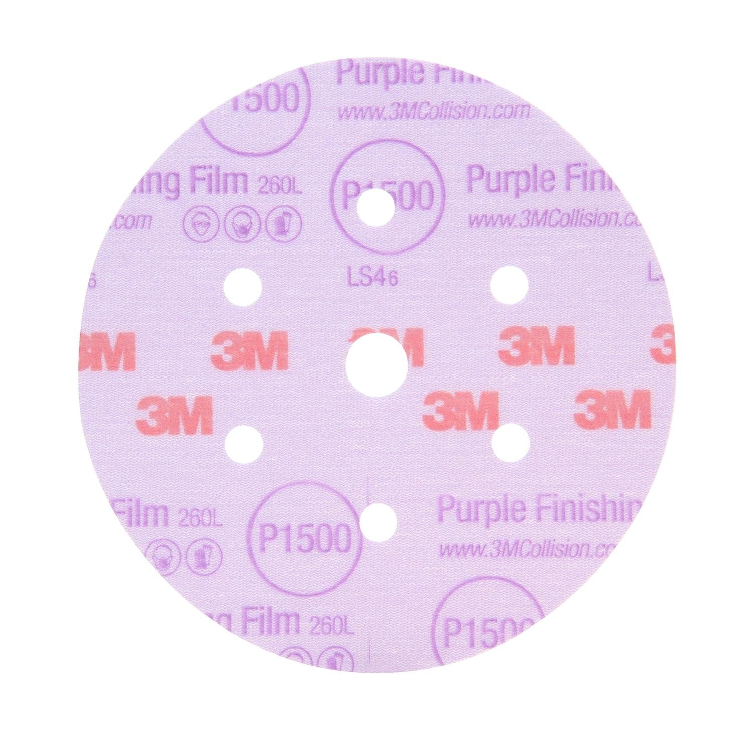30568 Hookit Purple 5" P1200 Grit Finishing Film Disc