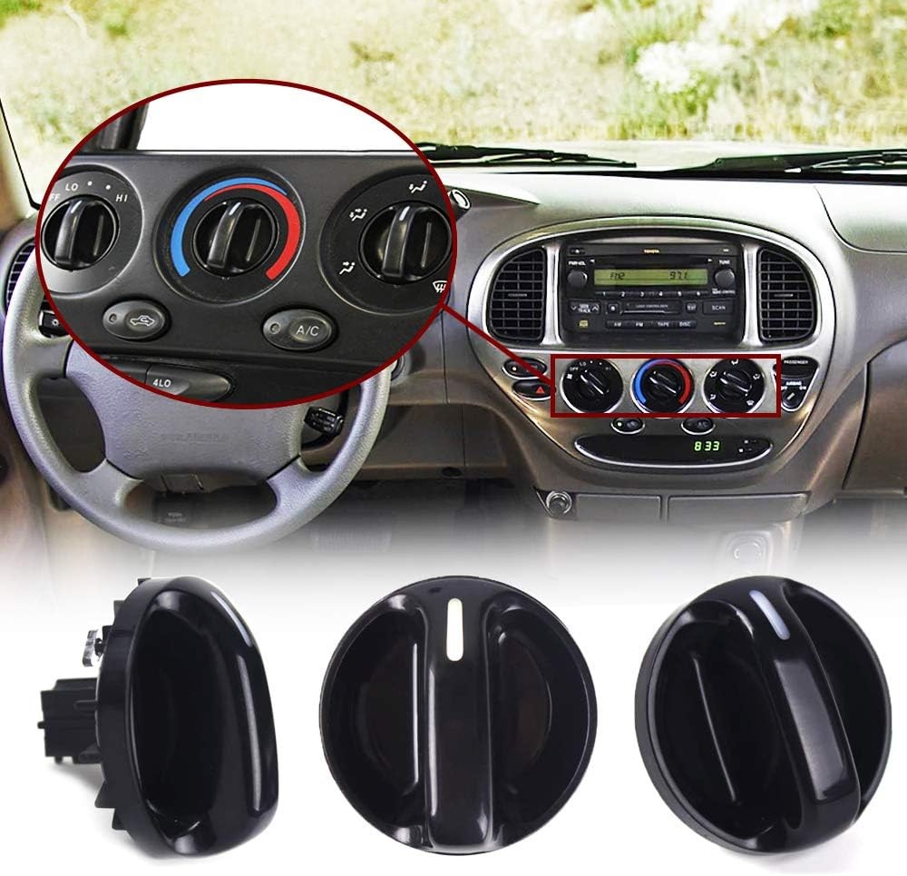 3Pcs Tundra AC Knobs Replacement with 2000-06 Toyota Tundra A/C Air Conditioner