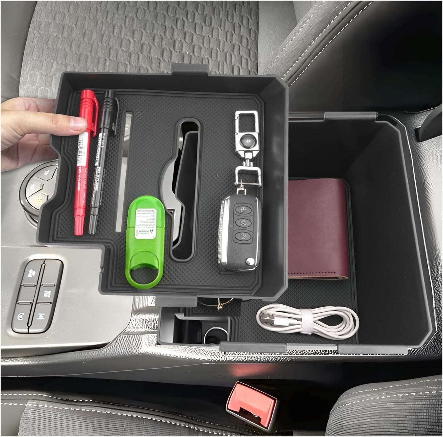 2PCS for 2025-26 Ford Ranger Center Console Organizer for 2024-26 Ranger Armrest