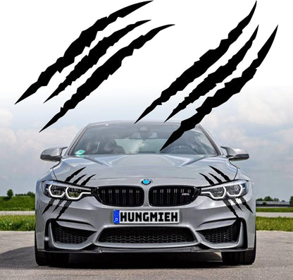 2PCS Claw Mark Car Decak, Car Headlight Decal/15.8 Inch, Monster Claw Scratch