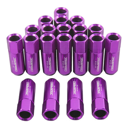 Purple 60MM Aluminum Extended Tuner Lug Nuts Replacement for Wheel M12X1.5 20PCS