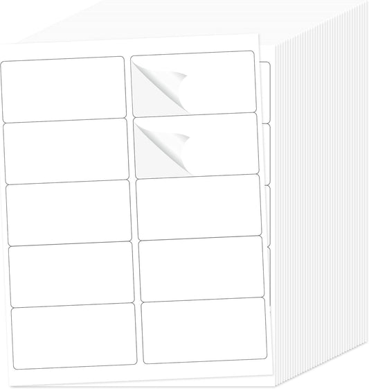 2" x 4" Matte White Printable Labels, 5000 Labels Stickers for Laser/Inkjet