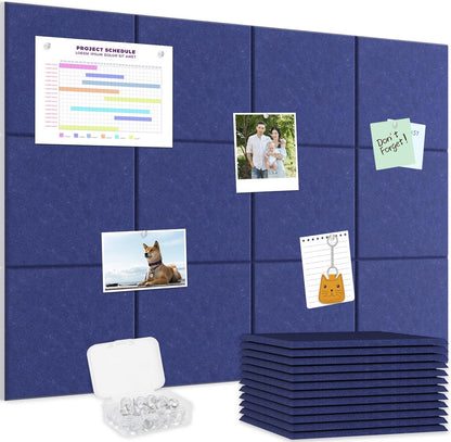 Large Cork Board for Walls, 12 Pack Square Bulletin Board, 48"x36" Pin Board