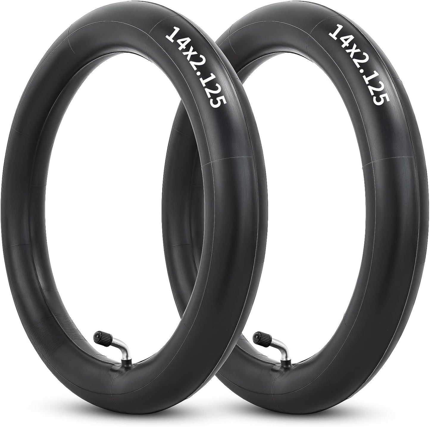 14x2.125 Butyl Bike Inner Tube 14 Inch Bike Tube with CR202 Bent Valve Stem 2Pcs