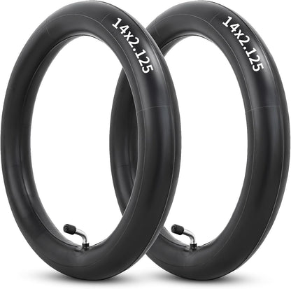 14x2.125 Butyl Bike Inner Tube 14 Inch Bike Tube with CR202 Bent Valve Stem 2Pcs