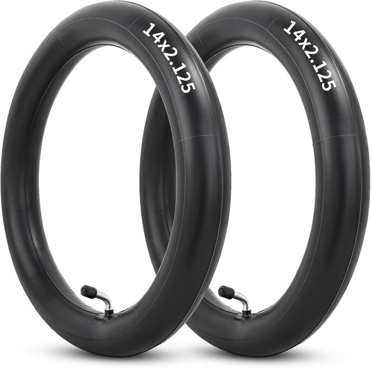 14x2.125 Butyl Bike Inner Tube 14 Inch Bike Tube with CR202 Bent Valve Stem 2Pcs